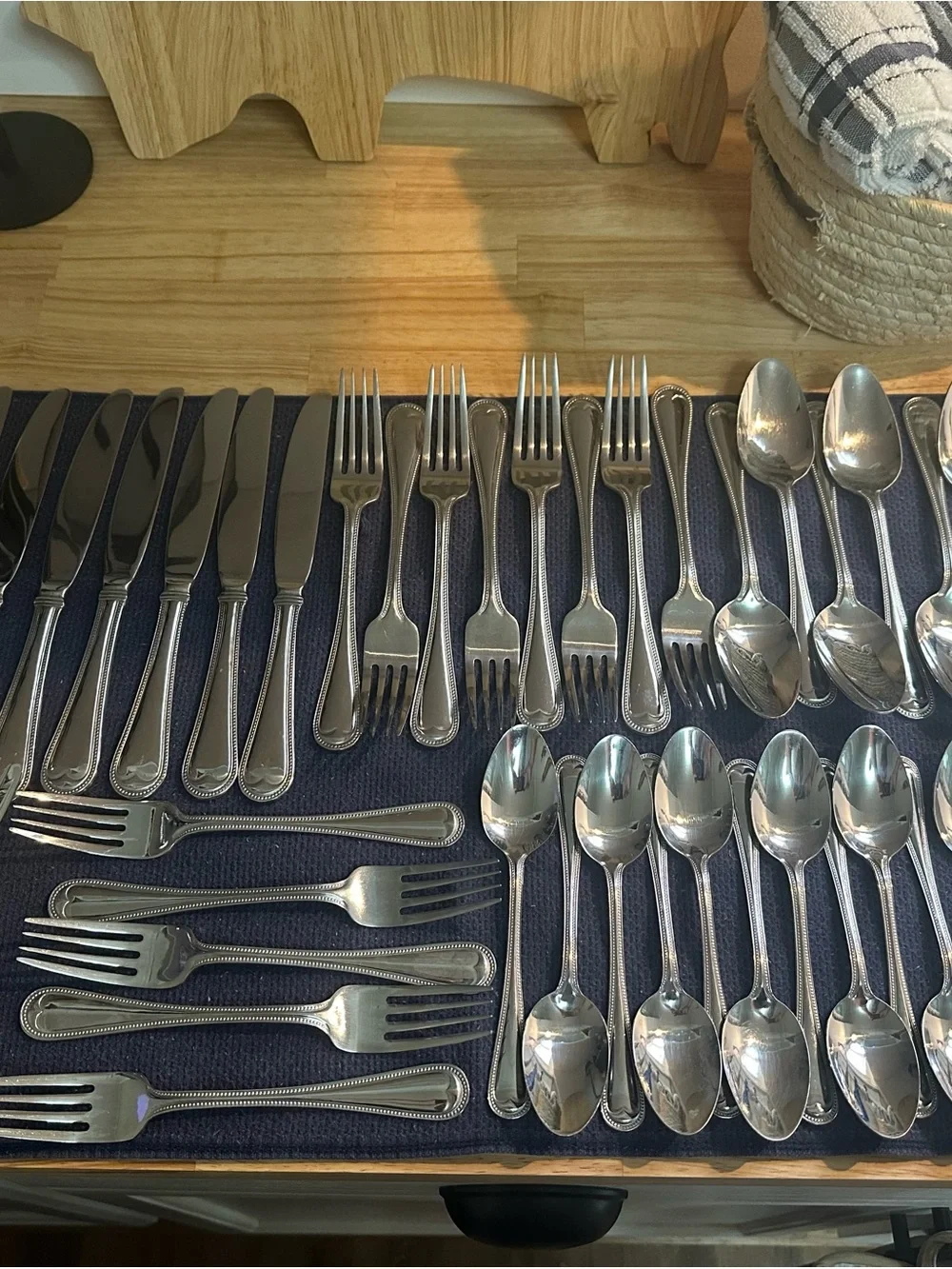 Towle Living Collection Stainless Steel Flatware Set - Silver 48 piece